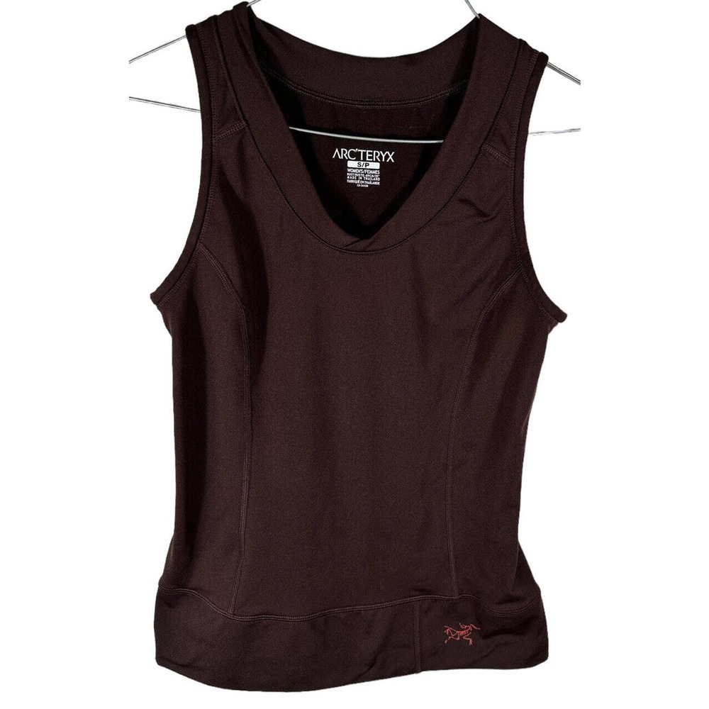 Arcteryx Tank Top Womens S Sleeveless Brown Stretch V-Neck Athletic Workout Yoga